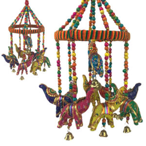 Rajasthani Elephant Ring Door Hanging – Traditional Jhoomer Décor