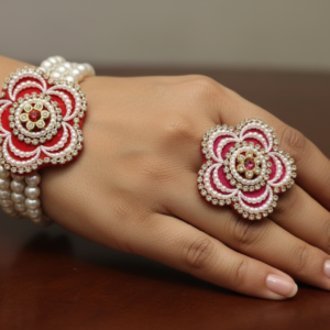 Ring Bracelet Combo for Wedding, Haldi Mehendi, Bridemaids Pack of 10